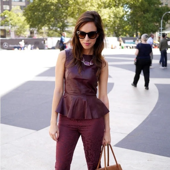 H&M Sleeveless Leather Peplum Top - Picture 2 of 13